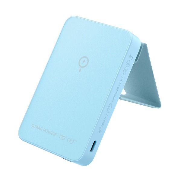 Momax Q.mag Power 10000mah Magnetic Wireless Battery Pack With Stand | Blue Momax Q.mag Power 10000mah Magnetic Wireless Battery Pack With Stand | Blue